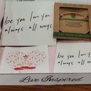 NWT/NIB MantraBand Bracelet gold tone black writin